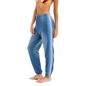 Aviator Nation Blue Joggers with Stripes